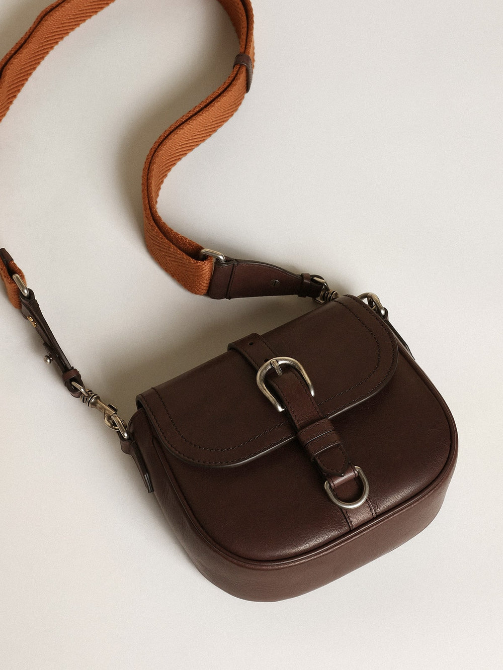 Golden Goose Women's Francis Bag small in dark brown leather