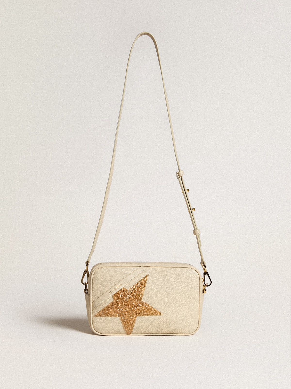 Golden Goose Star Bag in butter-colored hammered leather with Swarovski crystal star