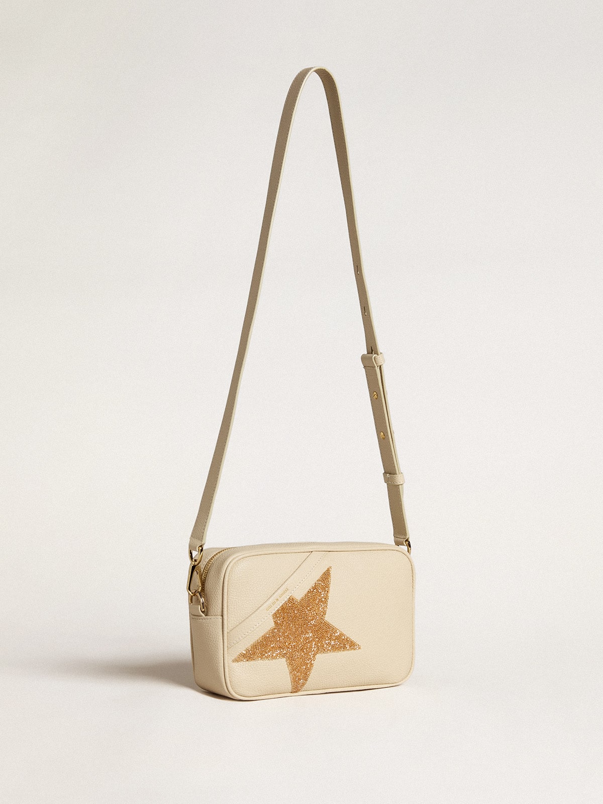 Golden Goose Star Bag in butter-colored hammered leather with Swarovski crystal star