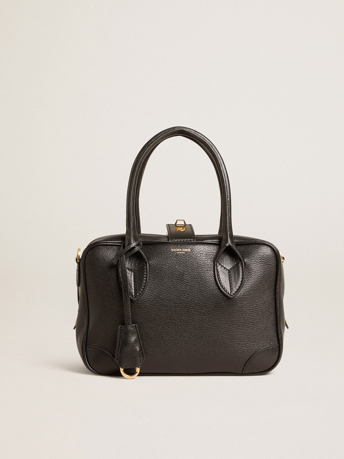 Golden Goose Vita Bag in black sheepskin leather with gold details