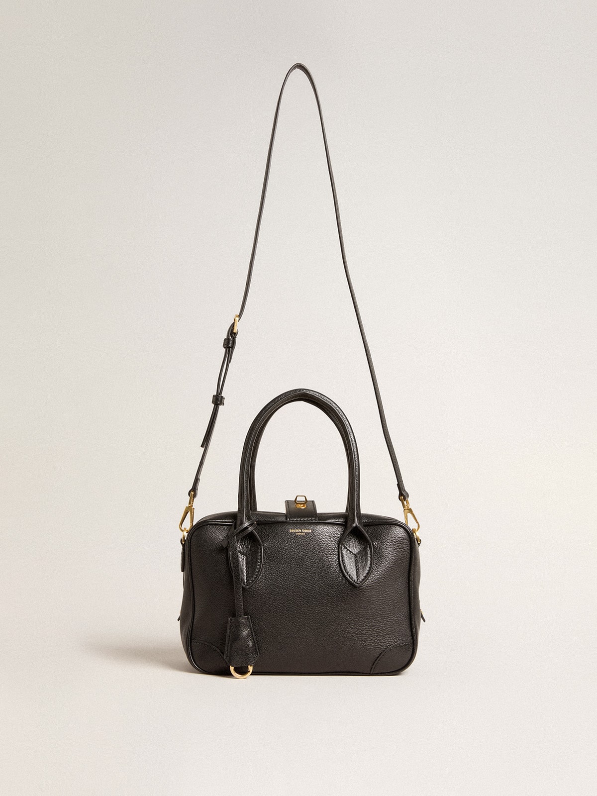 Golden Goose Vita Bag in black sheepskin leather with gold details