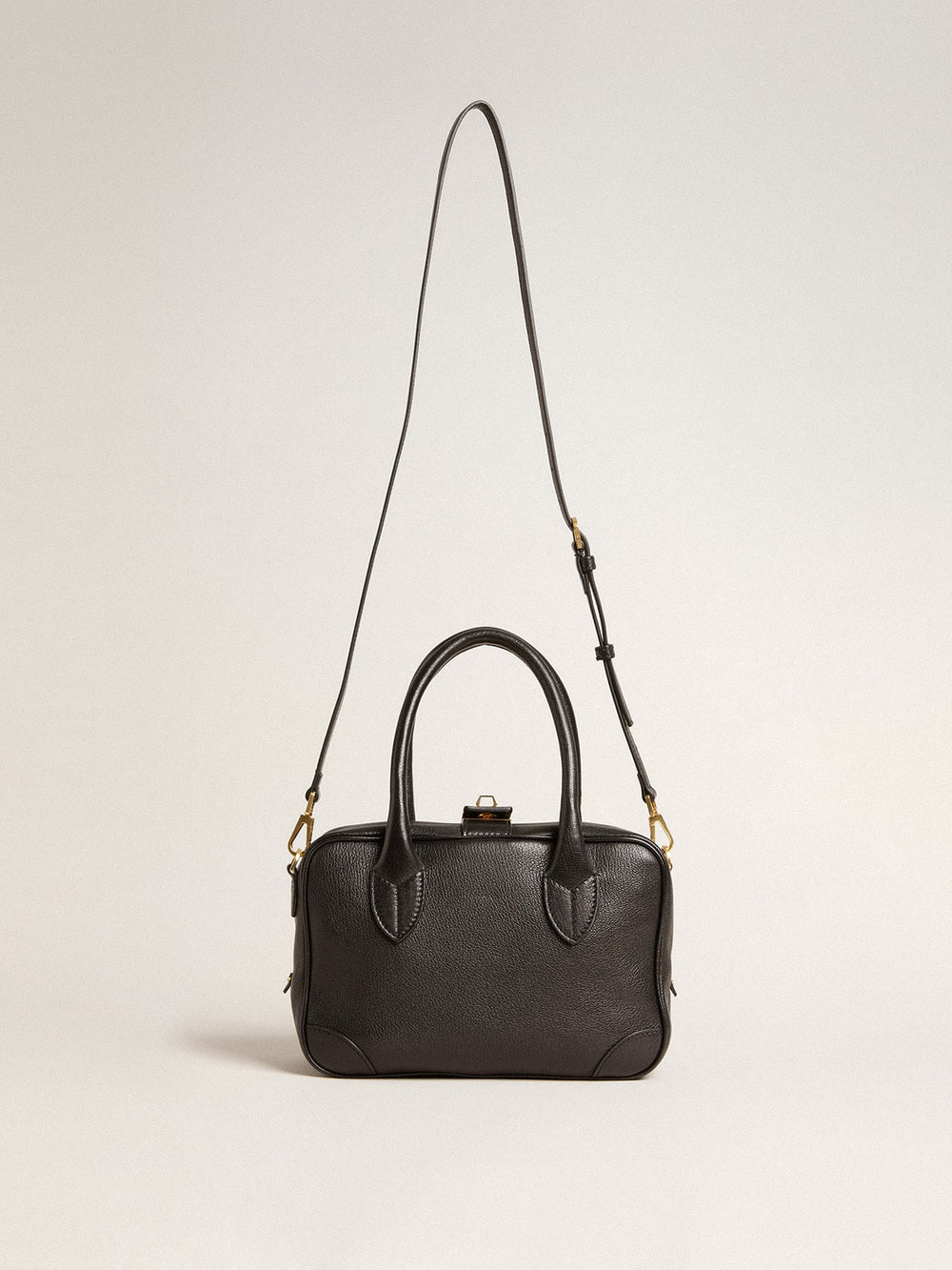 Golden Goose Vita Bag in black sheepskin leather with gold details