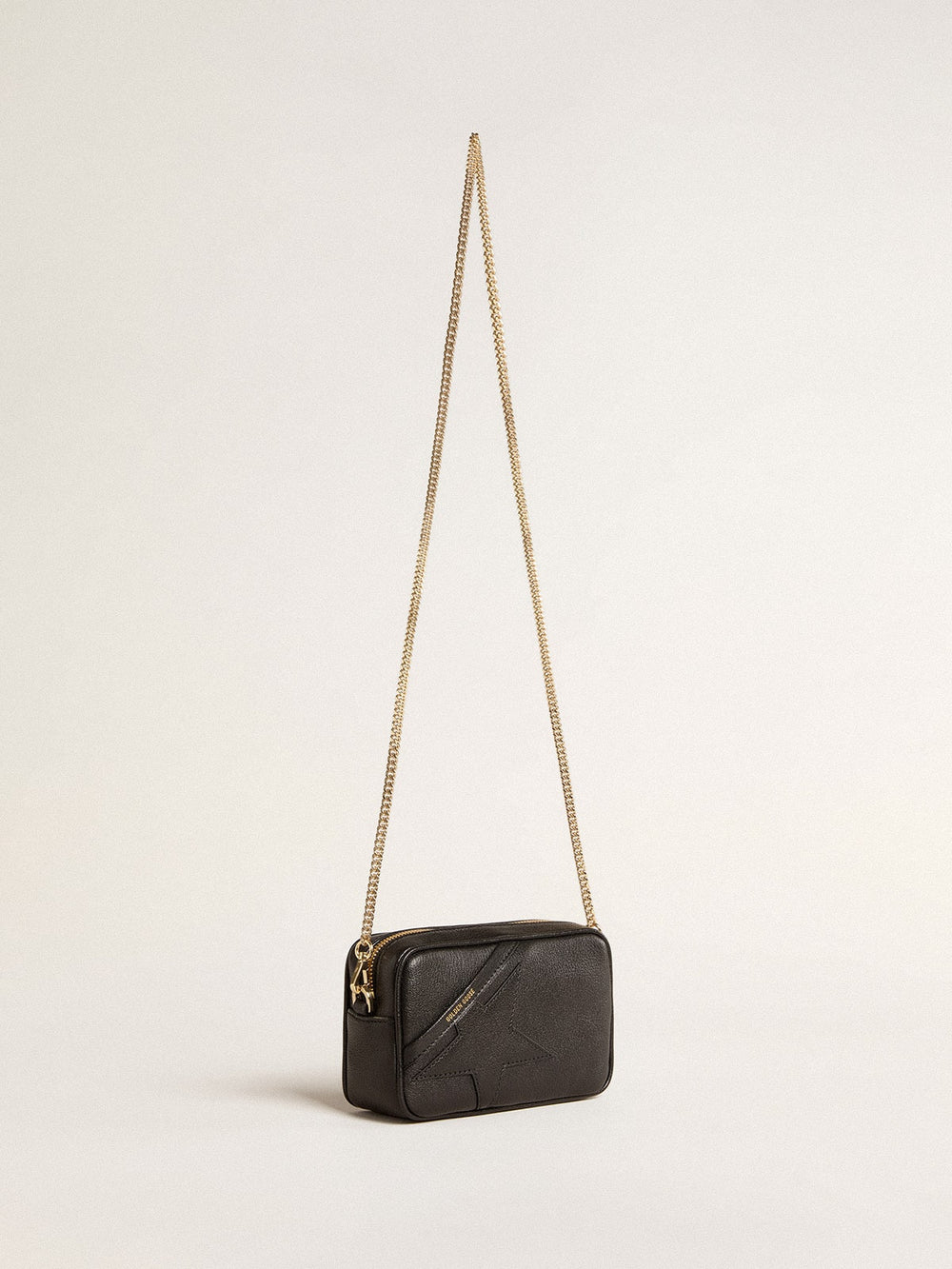 Golden Goose Mini Star Bag in black leather with tone-on-tone star