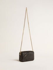 Golden Goose Mini Star Bag in black leather with tone-on-tone star
