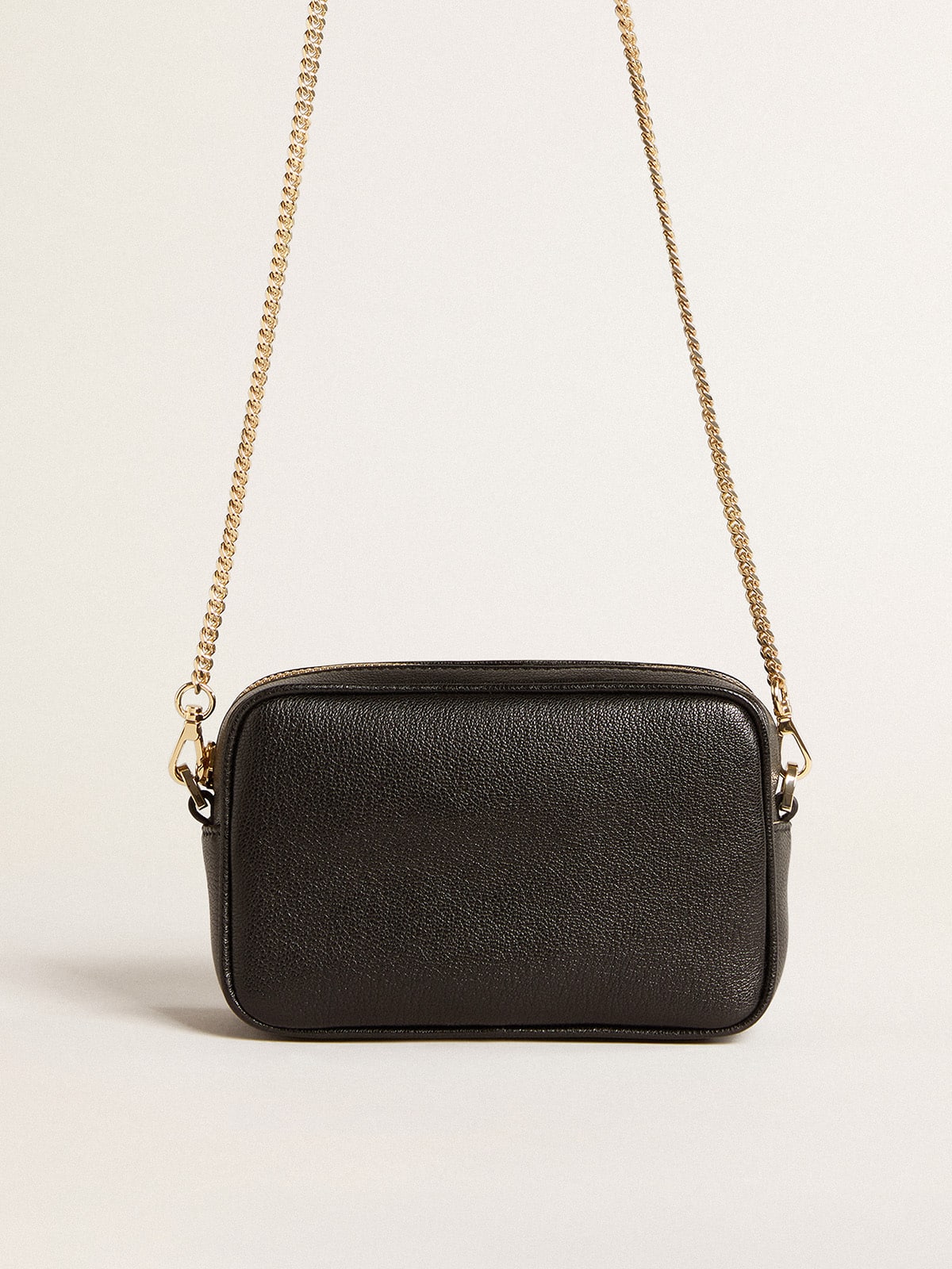Golden Goose Mini Star Bag in black leather with tone-on-tone star