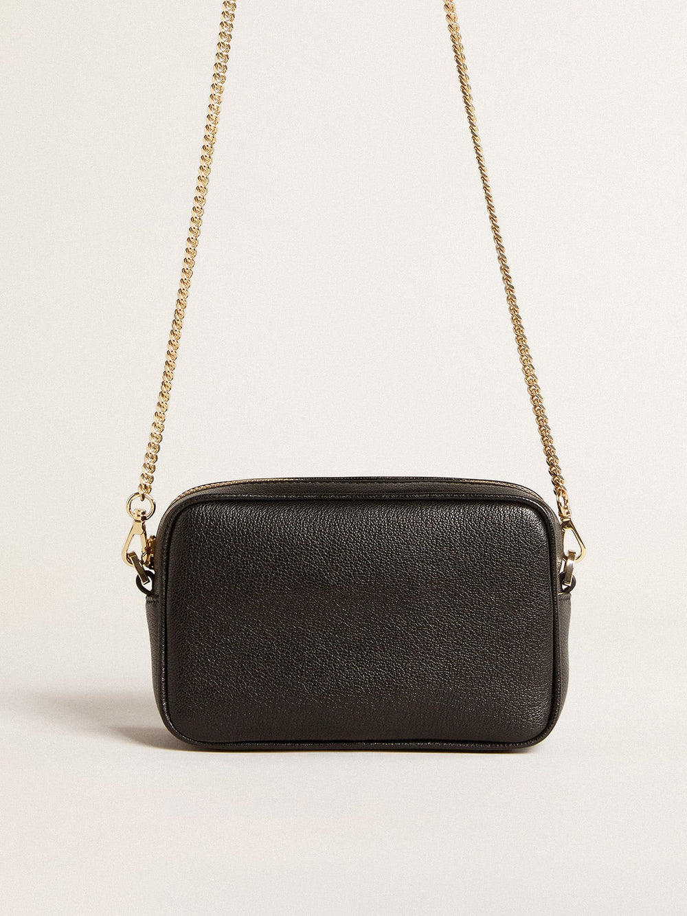Golden Goose Mini Star Bag in black leather with tone-on-tone star