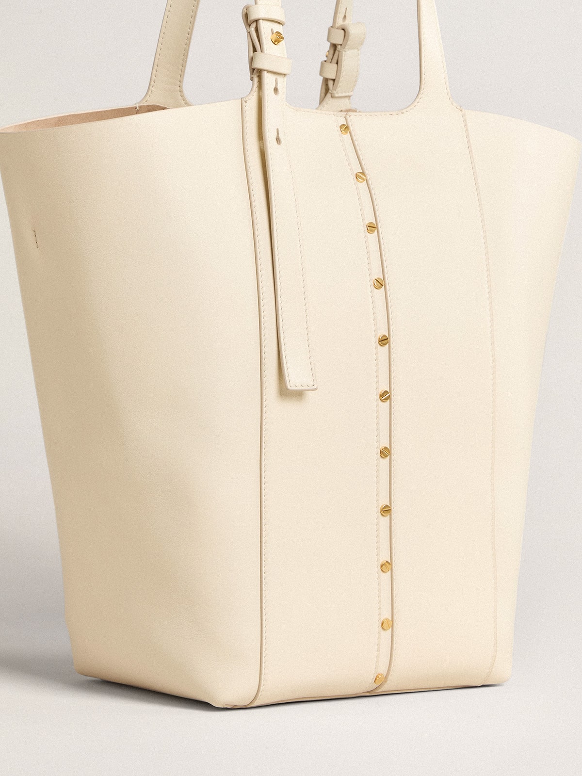 Golden Goose 24/7 Bag North South in butter-colored leather with adjustable handles
