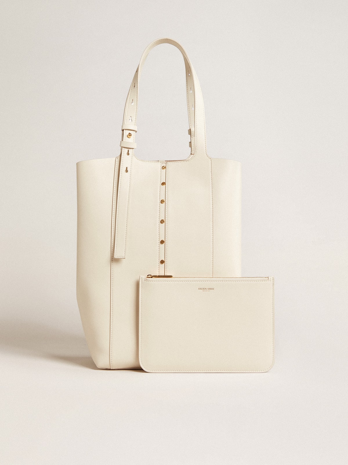 Golden Goose 24/7 Bag North South in butter-colored leather with adjustable handles