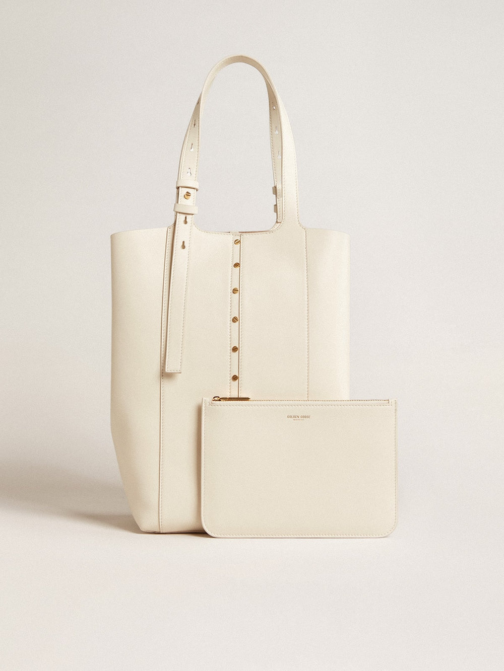 Golden Goose 24/7 Bag North South in butter-colored leather with adjustable handles