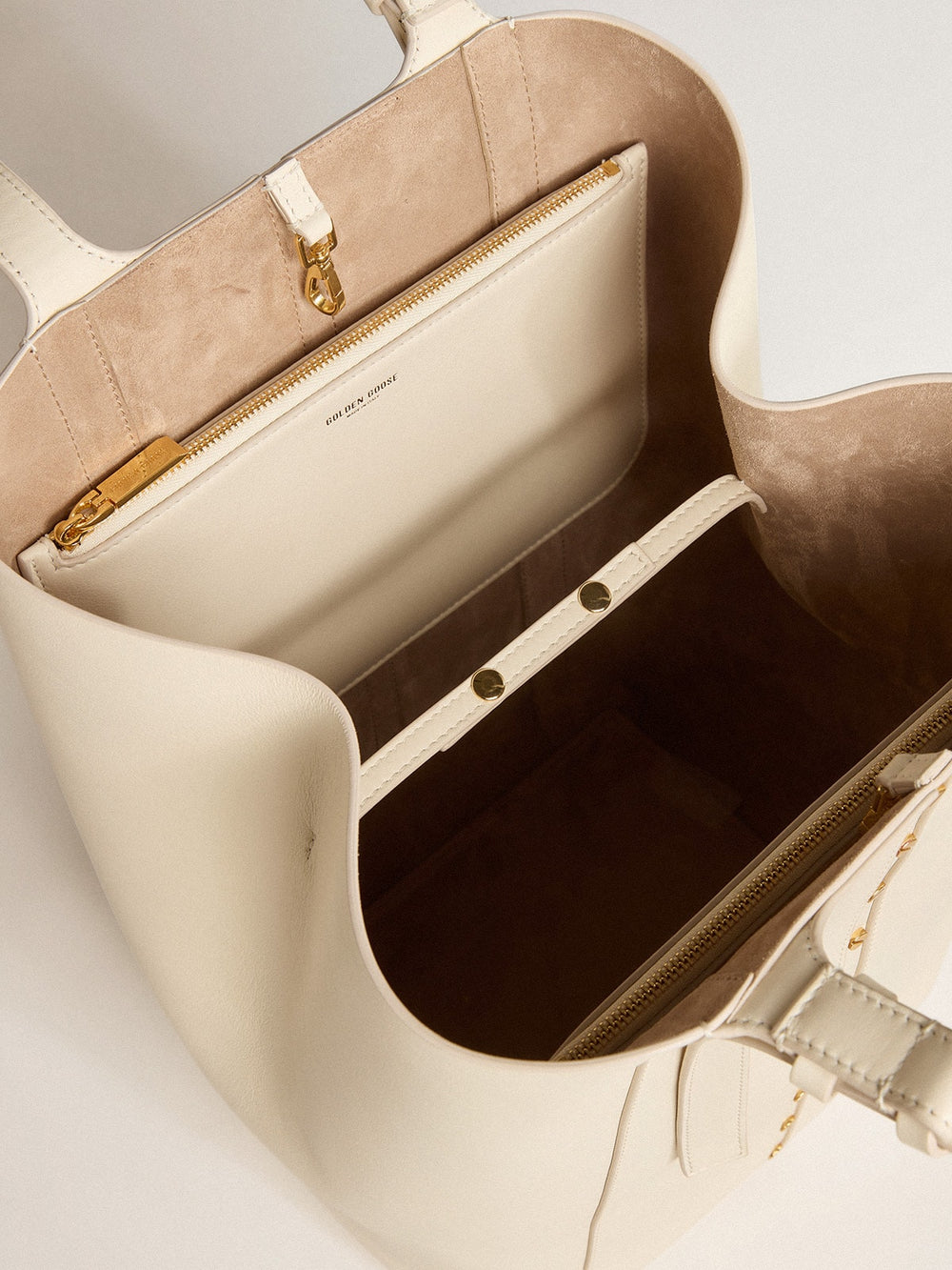 Golden Goose 24/7 Bag North South in butter-colored leather with adjustable handles