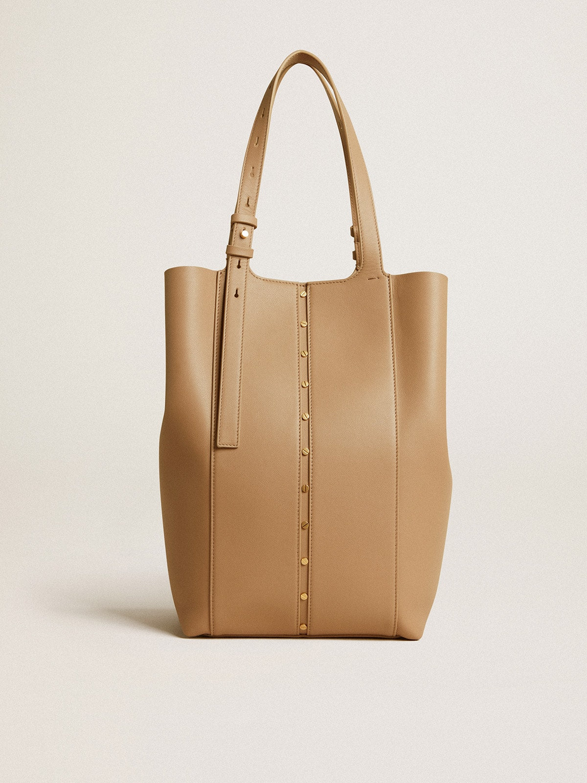 Golden Goose 24/7 Bag North South in cappuccino-colored leather with adjustable handles