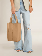 Golden Goose 24/7 Bag North South in cappuccino-colored leather with adjustable handles