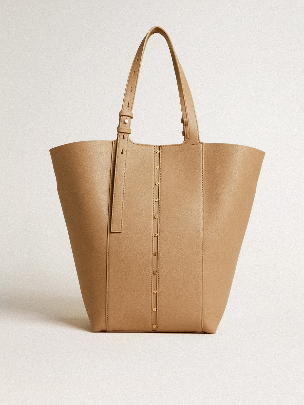 Golden Goose 24/7 Bag North South in cappuccino-colored leather with adjustable handles