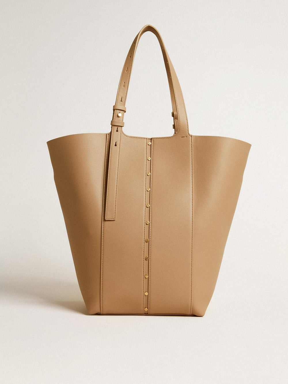 Golden Goose 24/7 Bag North South in cappuccino-colored leather with adjustable handles