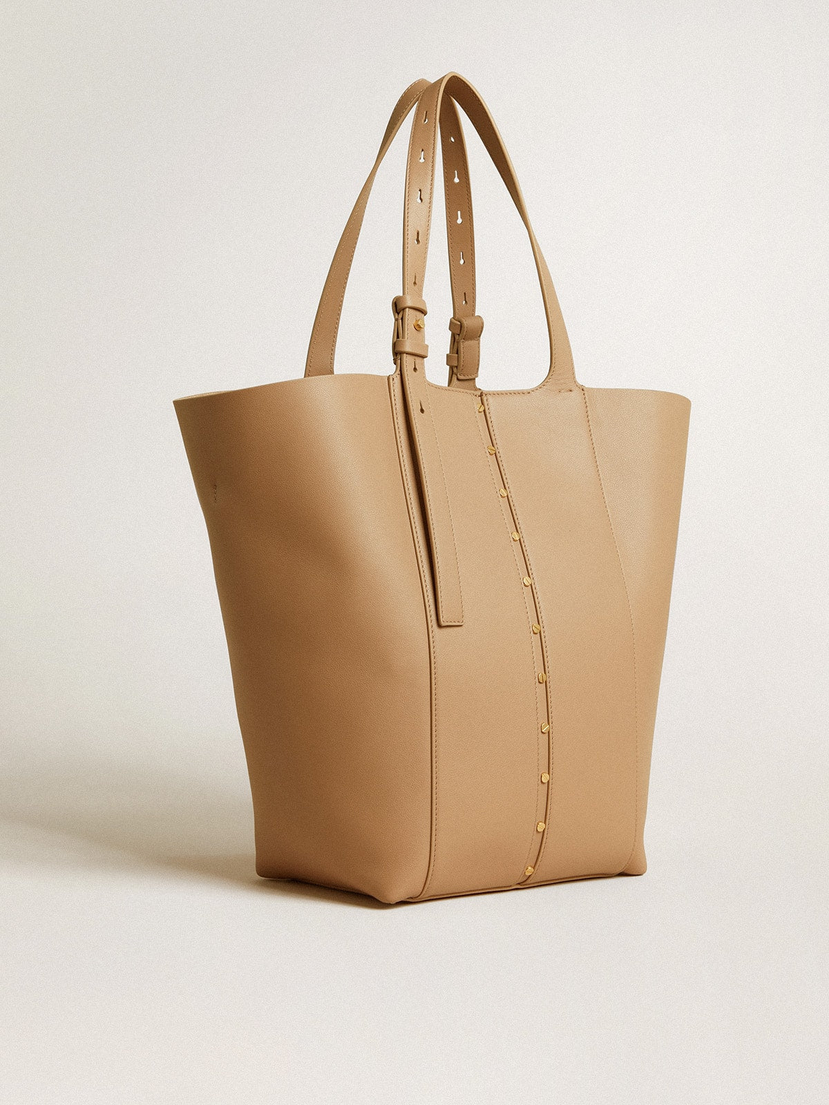 Golden Goose 24/7 Bag North South in cappuccino-colored leather with adjustable handles