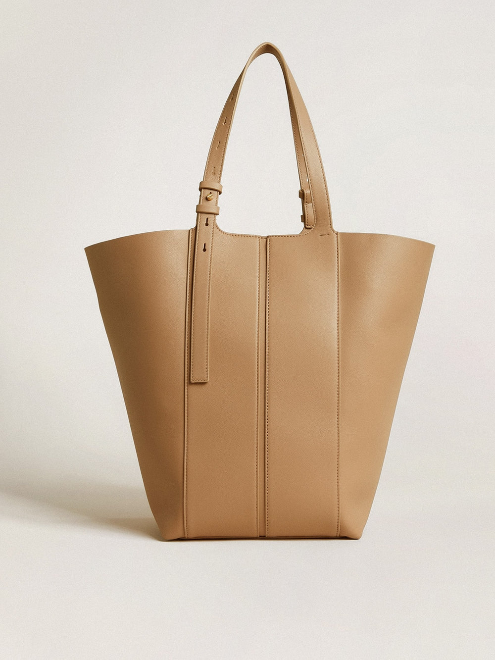 Golden Goose 24/7 Bag North South in cappuccino-colored leather with adjustable handles