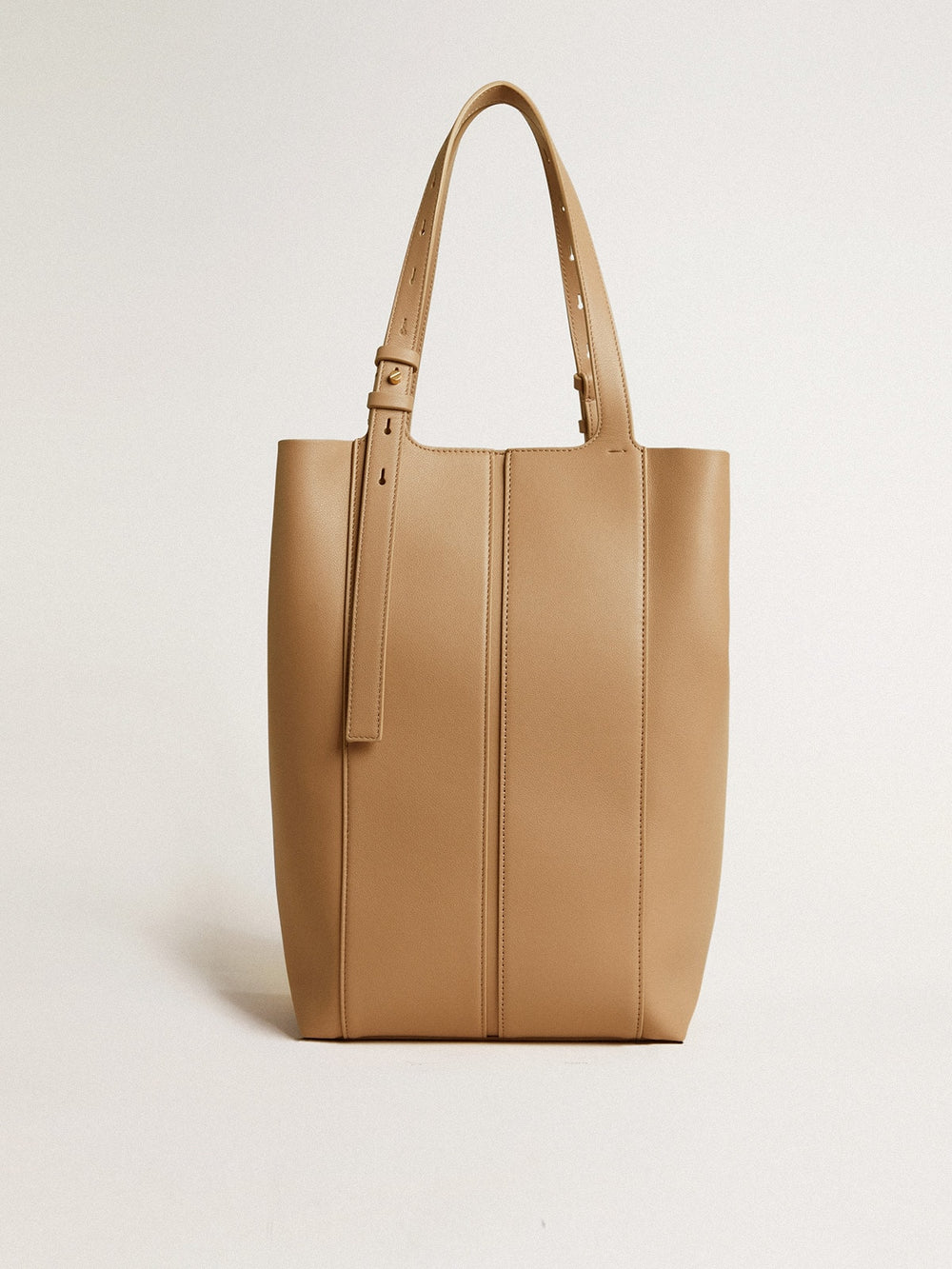 Golden Goose 24/7 Bag North South in cappuccino-colored leather with adjustable handles