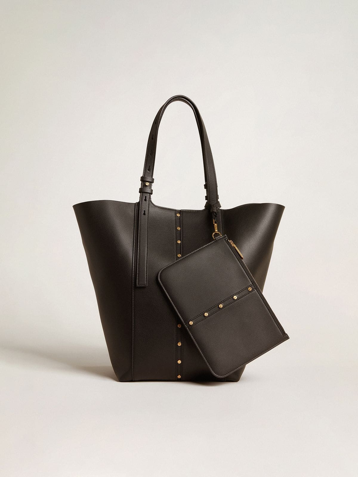 Golden Goose 24/7 Bag North South in black leather with adjustable handles