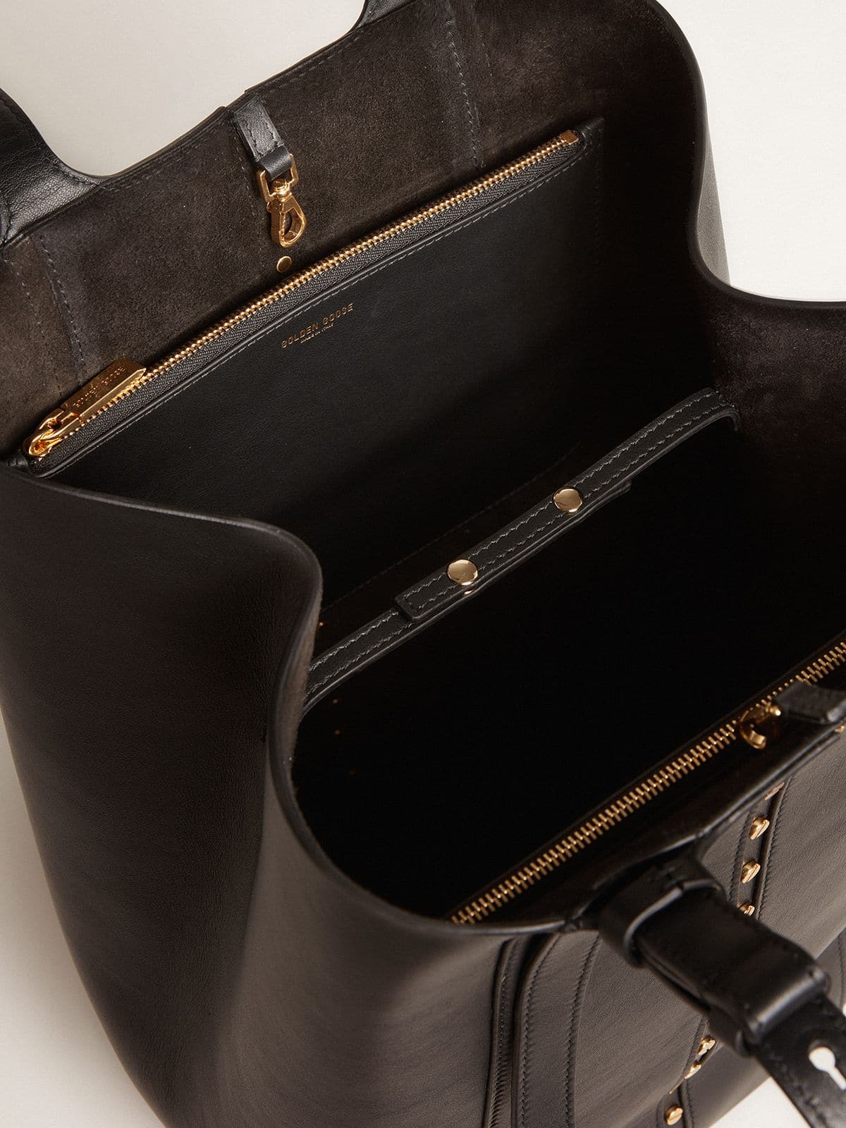Golden Goose 24/7 Bag North South in black leather with adjustable handles