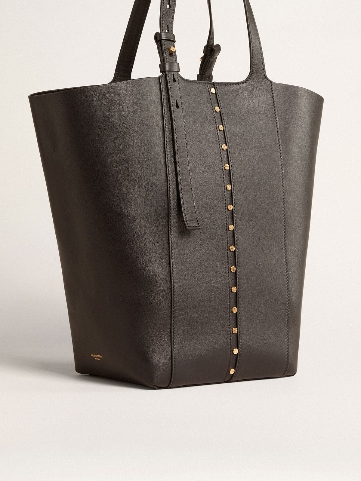 Golden Goose 24/7 Bag North South in black leather with adjustable handles