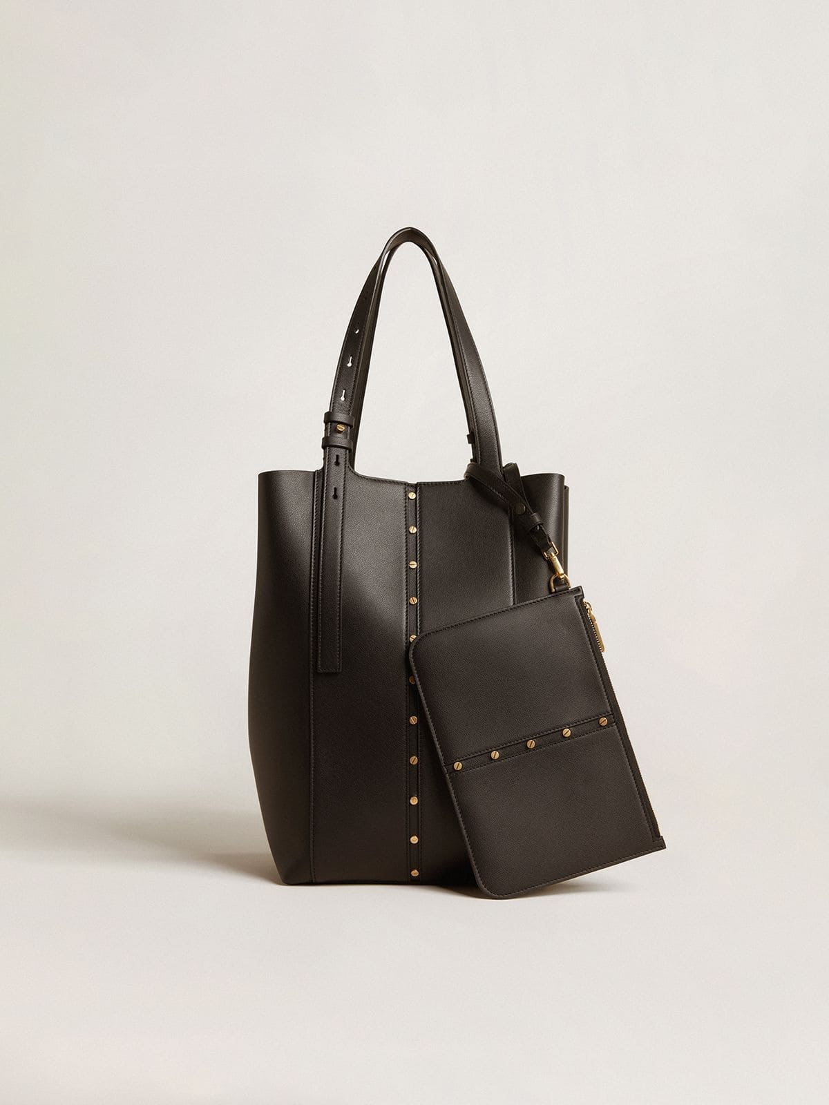 Golden Goose 24/7 Bag North South in black leather with adjustable handles