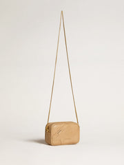 Golden Goose Mini Star Bag in beige snake-print leather