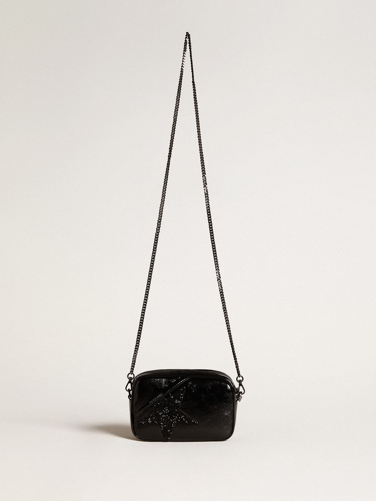 Golden Goose Mini Star Bag in black leather with Swarovski crystal star
