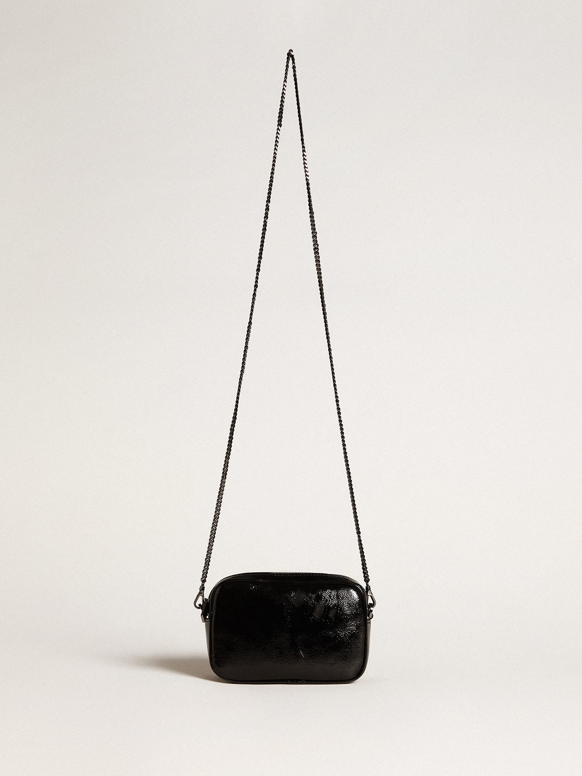 Golden Goose Mini Star Bag in black leather with Swarovski crystal star