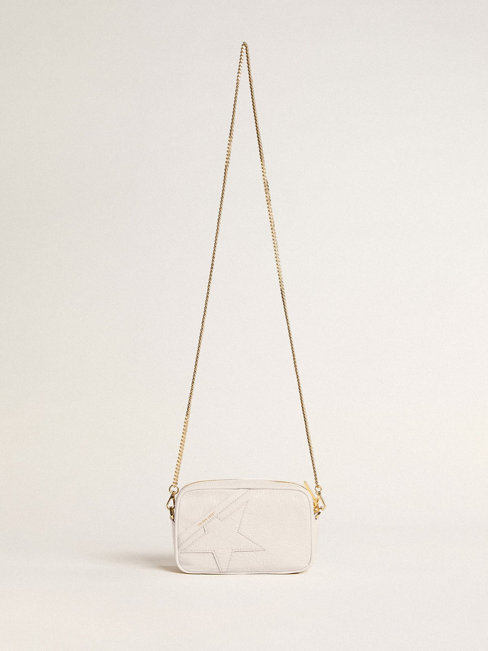 Golden Goose Mini Star Bag in butter-white leather with tone-on-tone star