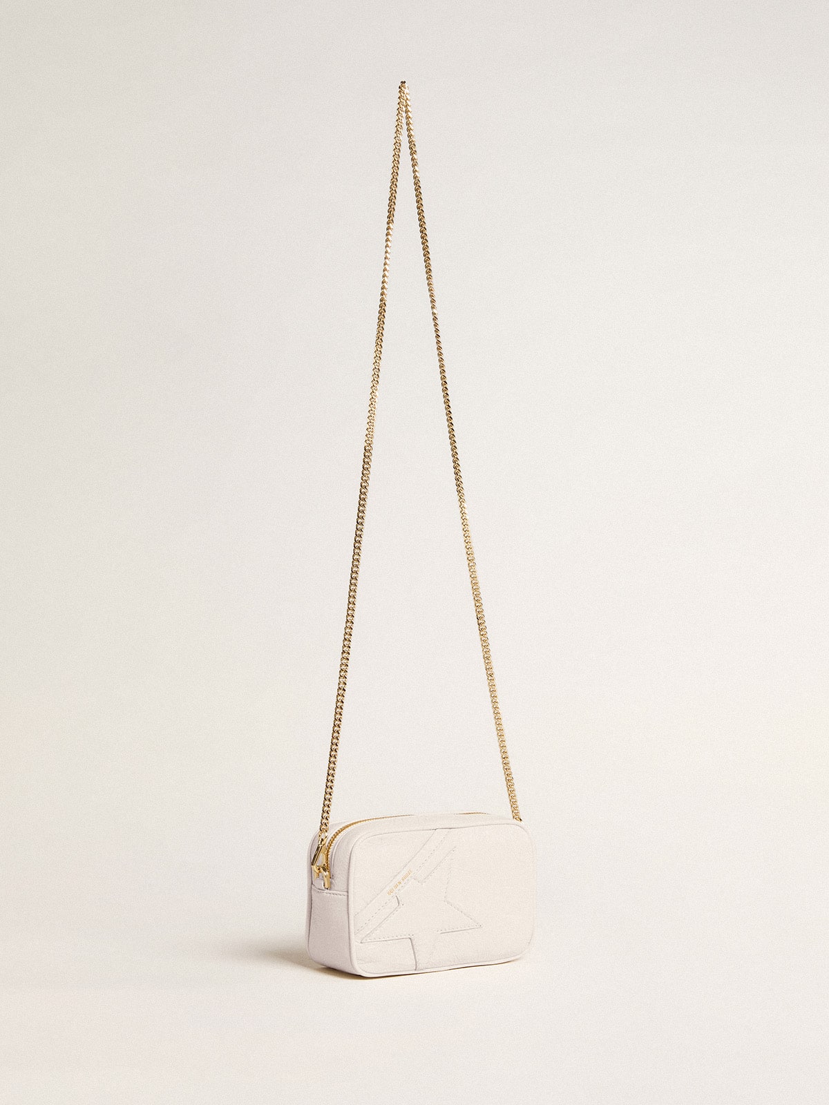 Golden Goose Mini Star Bag in butter-white leather with tone-on-tone star