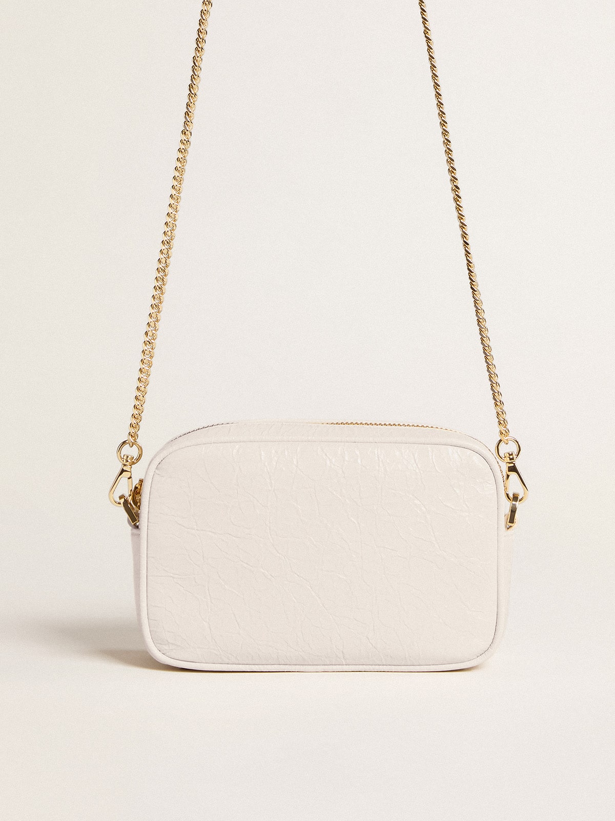 Golden Goose Mini Star Bag in butter-white leather with tone-on-tone star