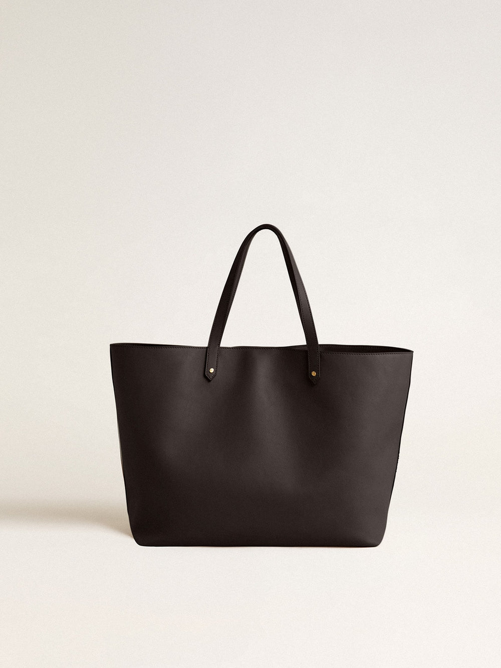 Golden Goose Black Pasadena Bag made of smooth leather with gold logo