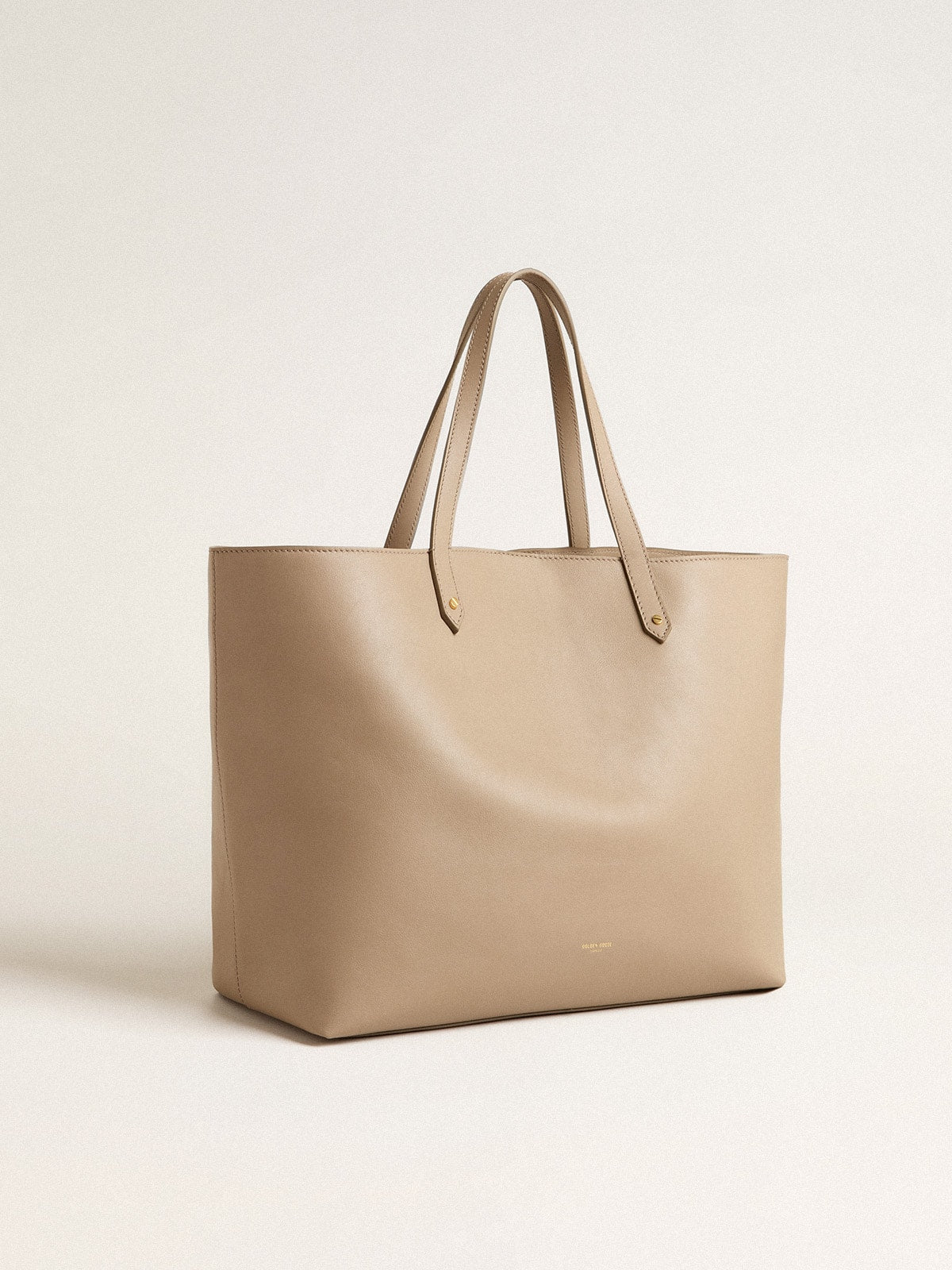 Golden Goose Dove-gray Pasadena Bag in smooth leather with gold logo
