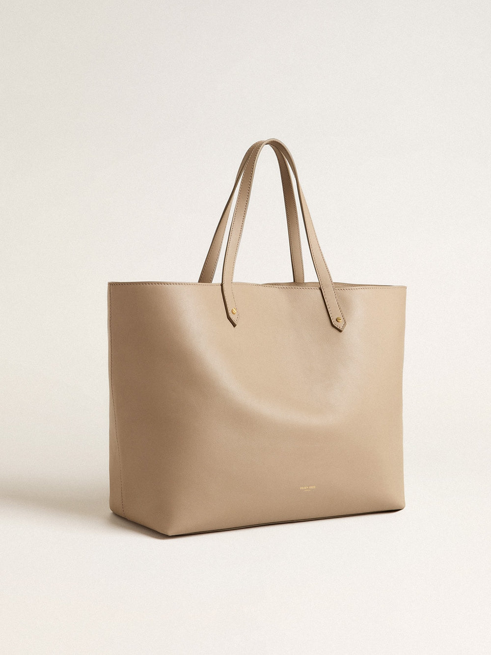 Golden Goose Dove-gray Pasadena Bag in smooth leather with gold logo