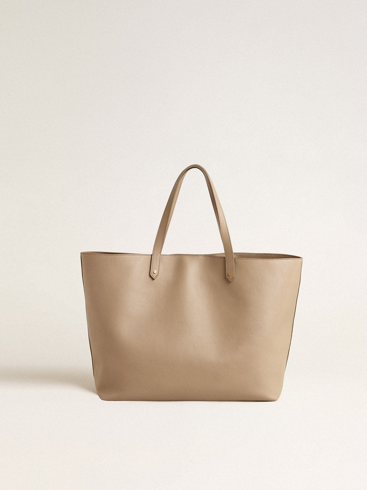 Golden Goose Dove-gray Pasadena Bag in smooth leather with gold logo