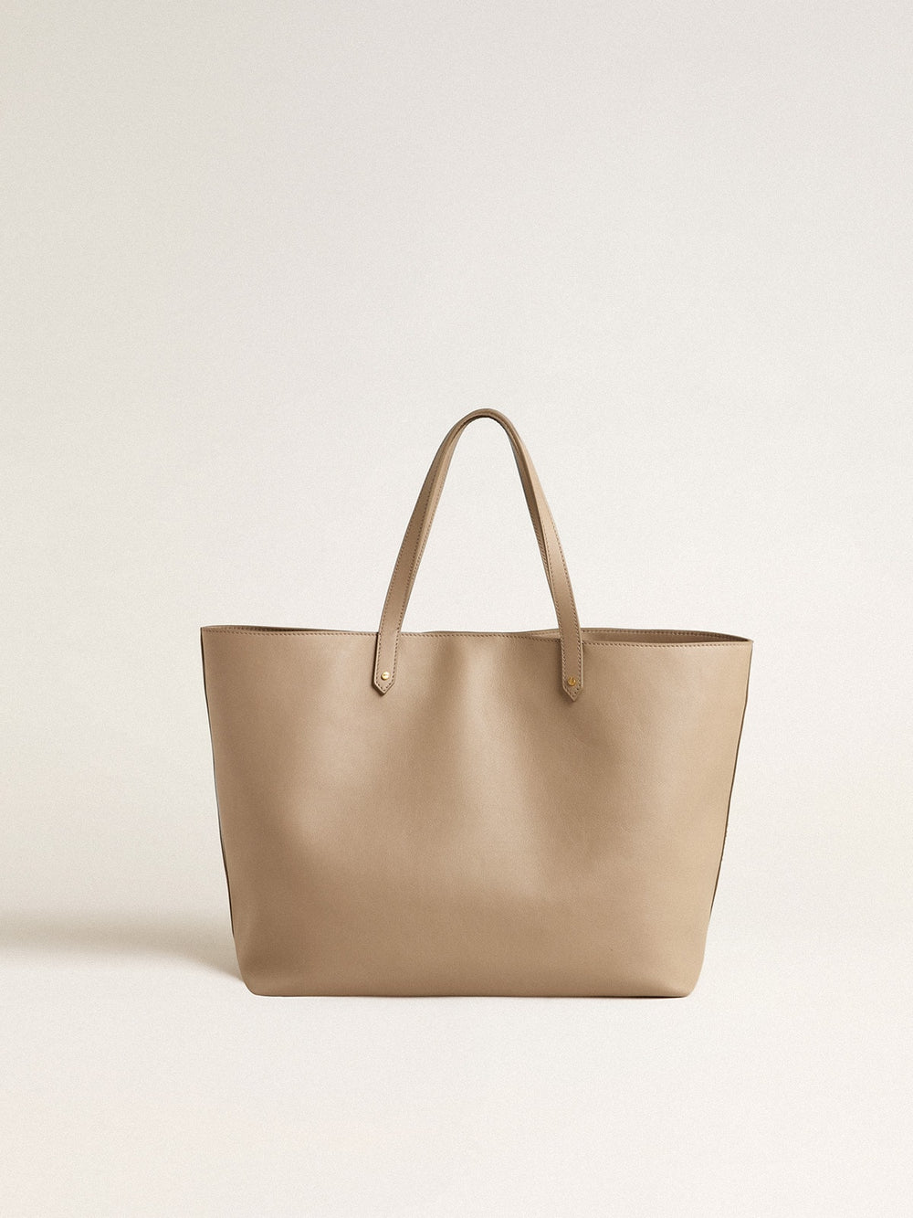 Golden Goose Dove-gray Pasadena Bag in smooth leather with gold logo