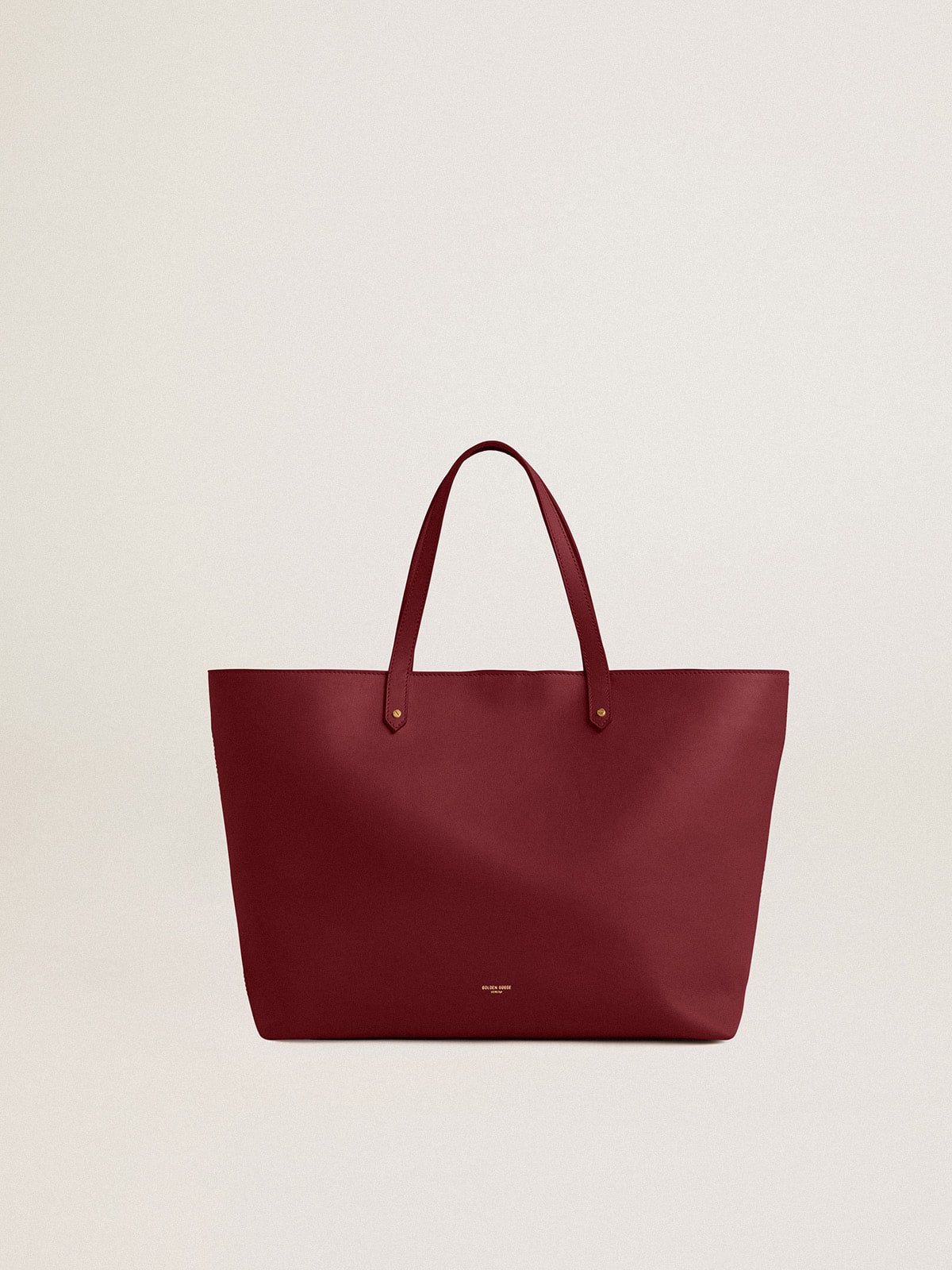 Golden Goose Burgundy Pasadena Bag in smooth leather with gold logo