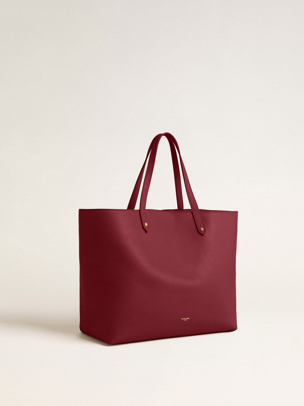 Golden Goose Burgundy Pasadena Bag in smooth leather with gold logo