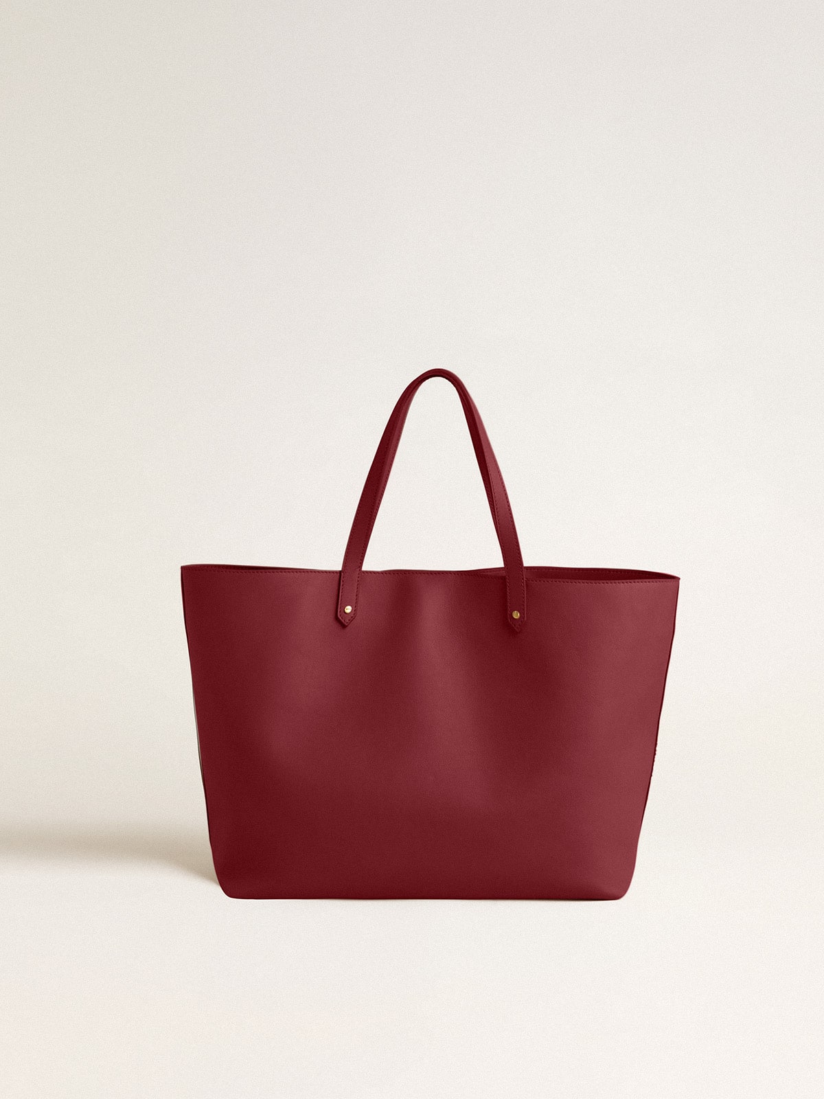 Golden Goose Burgundy Pasadena Bag in smooth leather with gold logo