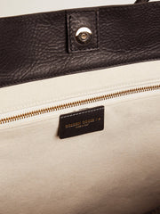 Golden Goose Pasadena Bag in black hammered leather with gold logo on the front