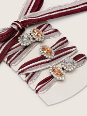 Golden Goose Skins white and burgundy striped laces embellished with charms
