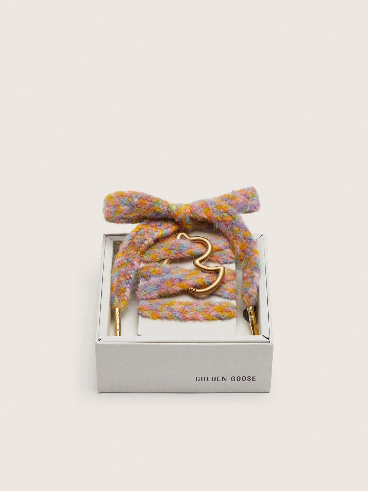 Golden Goose Skins multicolor wool laces with duck-shaped snap hook