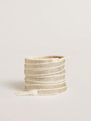 Golden Goose Cotton laces with silver Swarovski crystals and gold-colored logo
