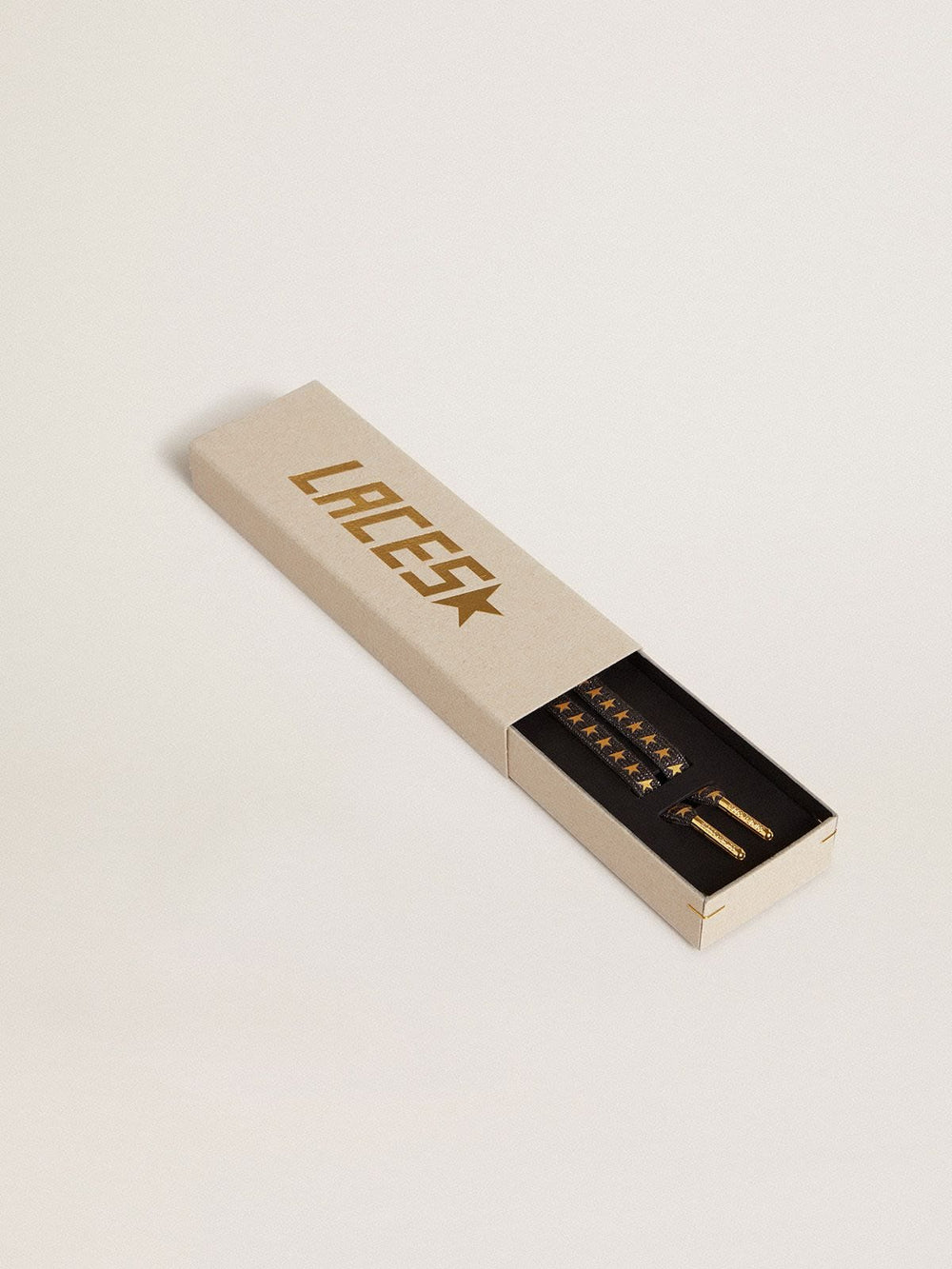 Golden Goose Dark gray Lurex laces with contrasting gold stars