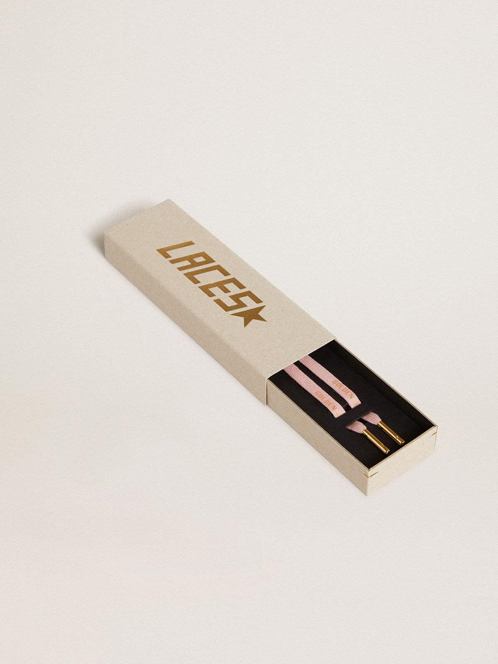 Golden Goose Pink cotton laces with contrasting gold logo