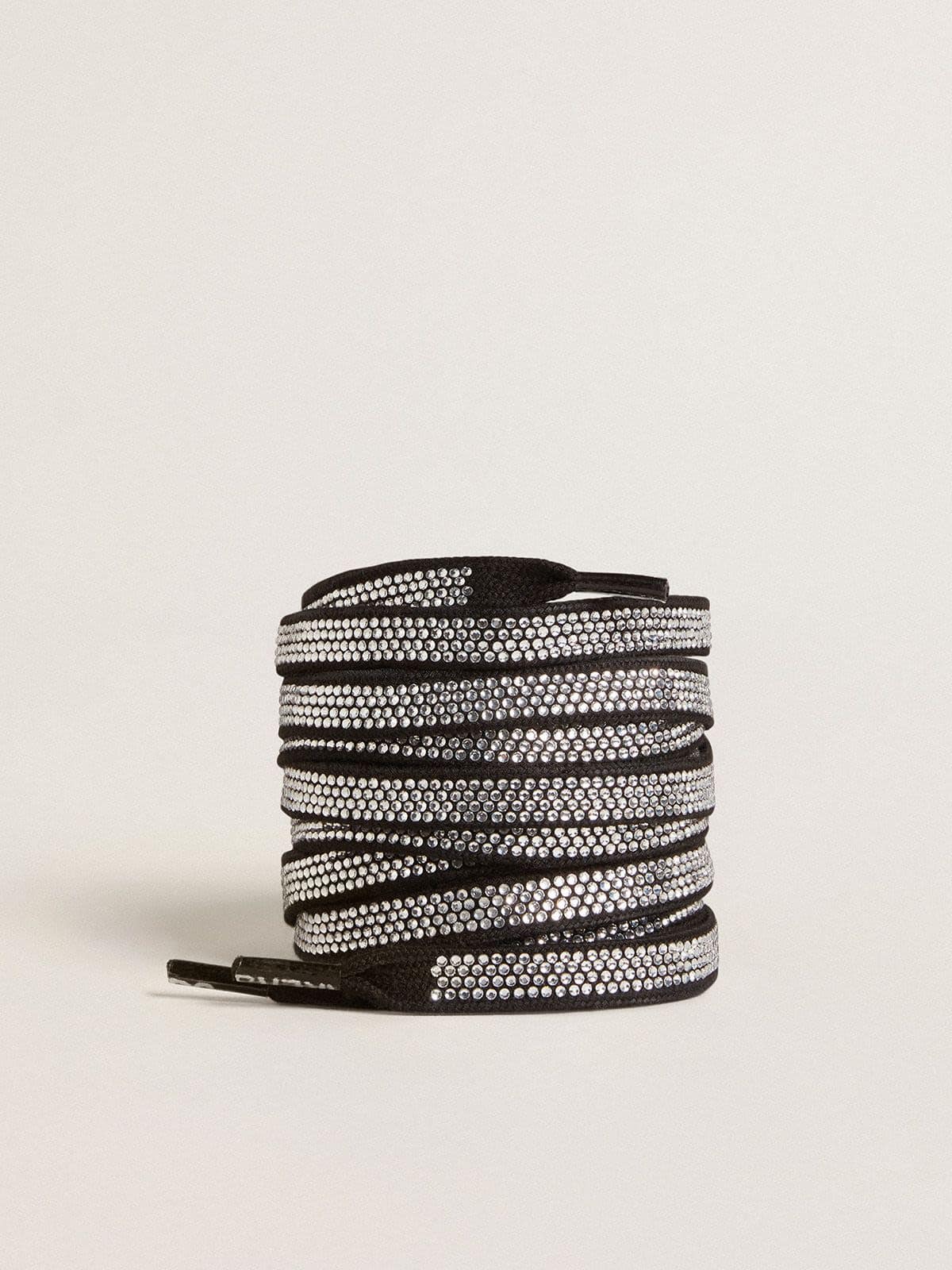 Golden Goose Swarovski laces with contrasting white logo