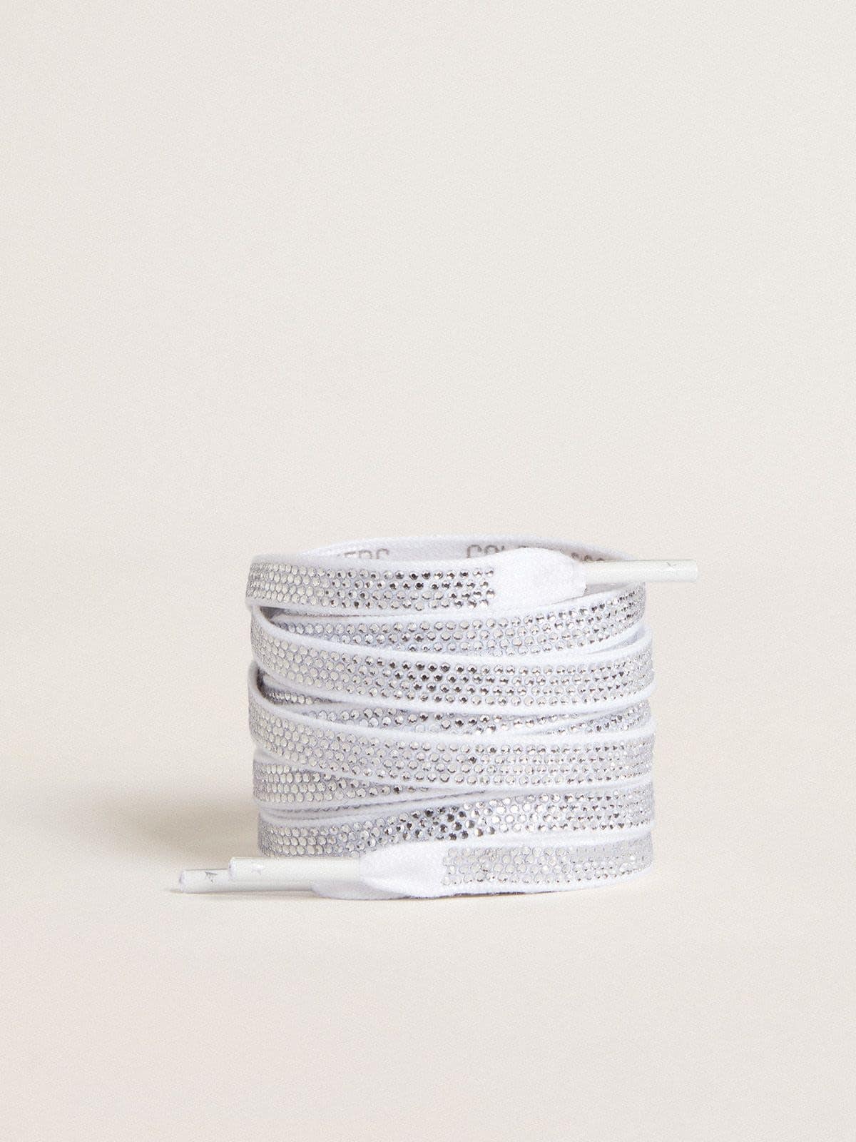 Golden Goose Swarovski laces with contrasting gray logo