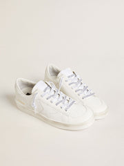 Golden Goose Swarovski laces with contrasting gray logo