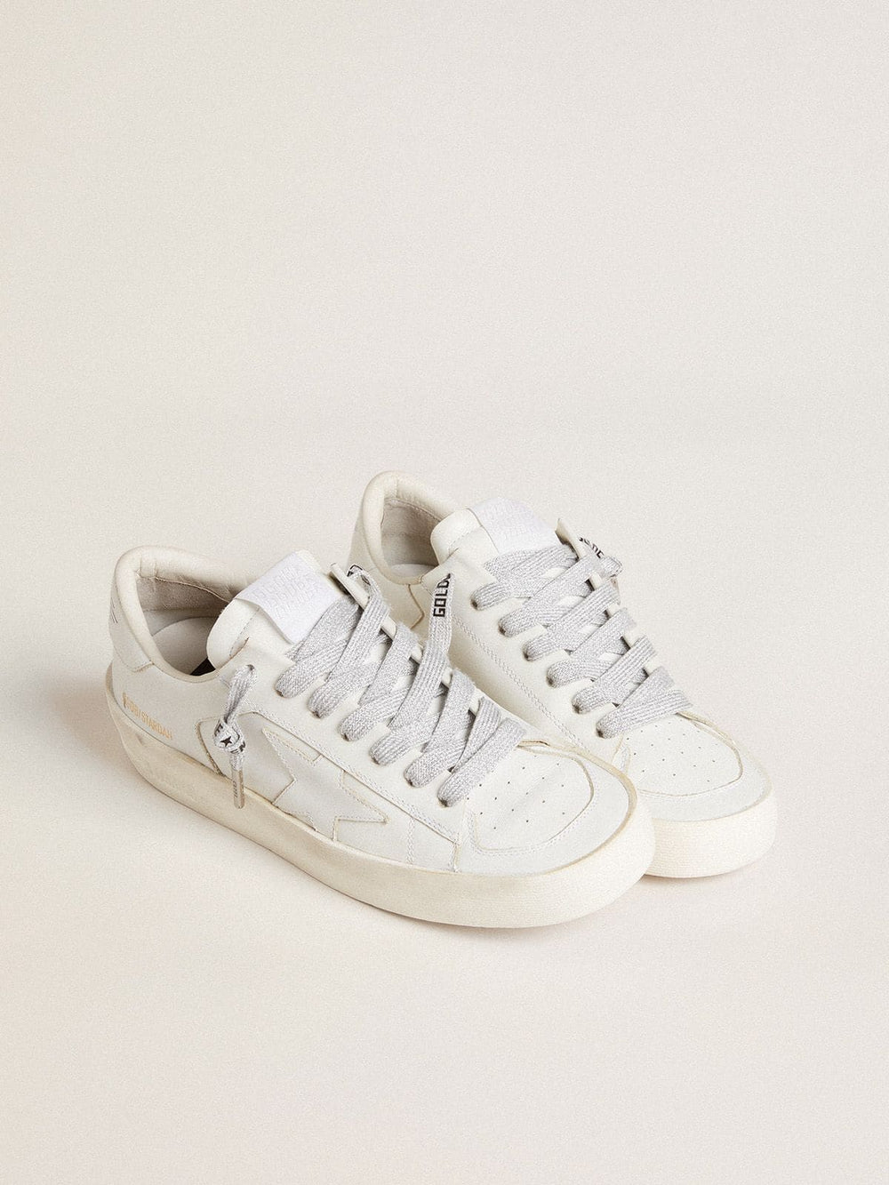 Golden Goose Gray cotton laces with contrasting black logo