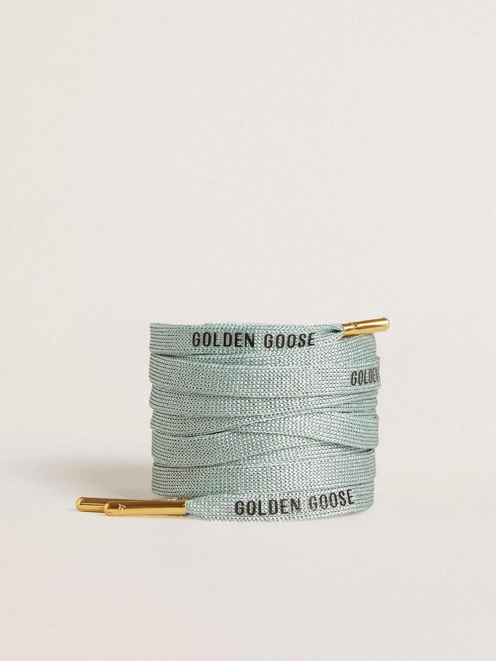 Golden Goose Gray Lurex laces with contrasting black logo
